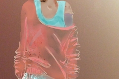 Midi coral and turquoise